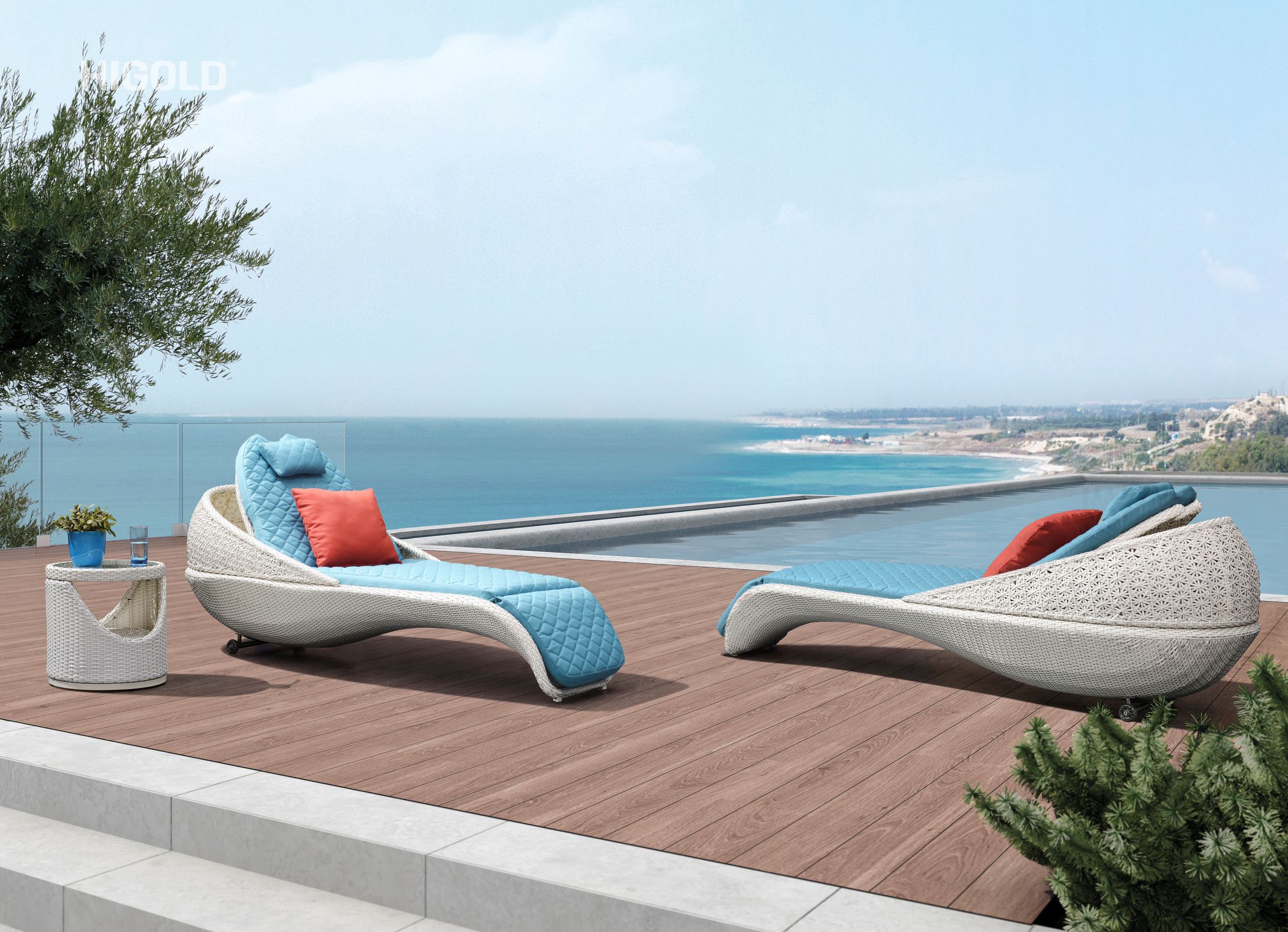 Tulip large daybed for outdoor